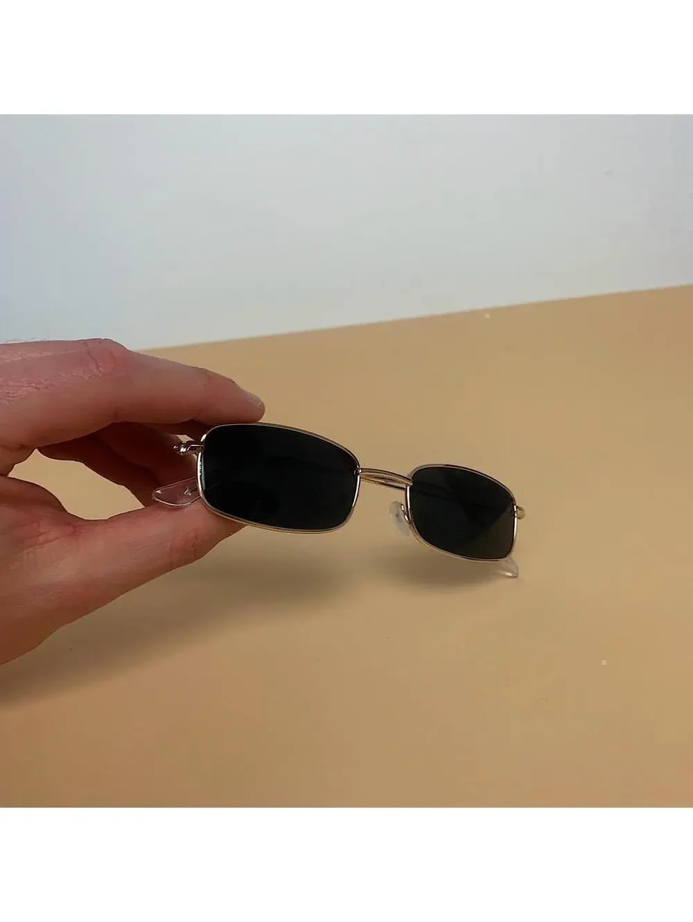 Y2K Vintage Gold Black Slim Unique Sunglasses Unisex